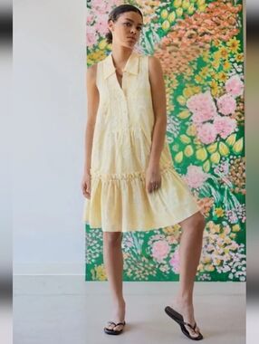 LILLY PULITZER Yellow Floral Cotton Dress, Size XS